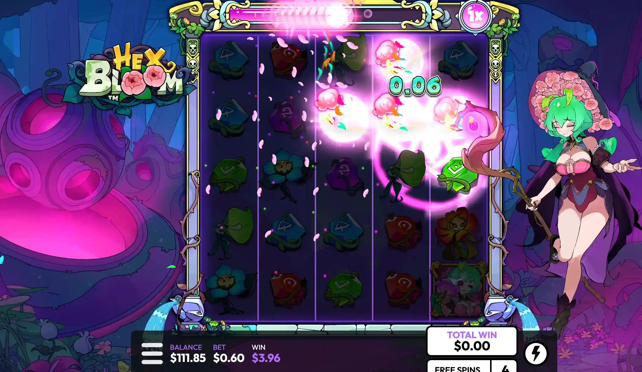 Hex Bloom Symbols and Paytable